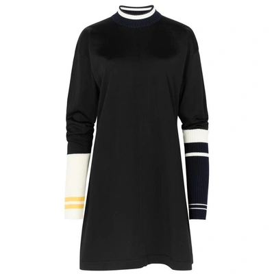 Shop Calvin Klein 205w39nyc Black Striped Fine-knit Dress