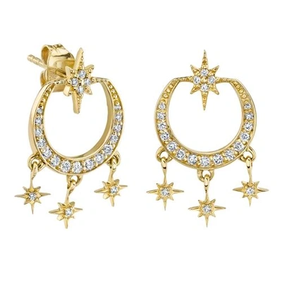 Shop Sydney Evan 14ct Yellow Gold And Diamond Starburst Chandelier Earrings