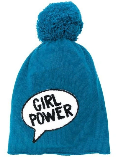 Shop Ultràchic Girl Power Pom-pom Hat - Blue