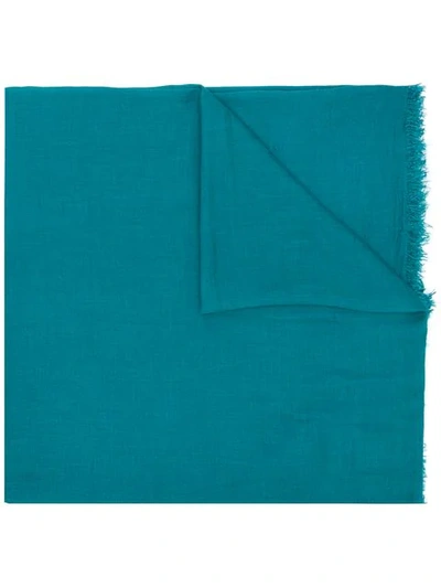 Shop Faliero Sarti Frayed Hem Scarf In Blue