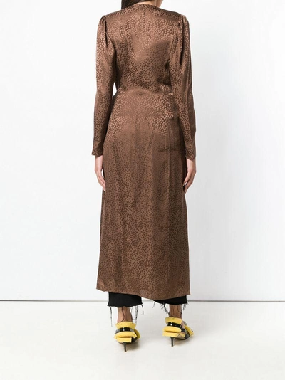 Shop Attico Draped Maxi Dress In Brown