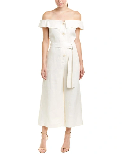 Shop Alexis Evy Linen Jumpsuit In White