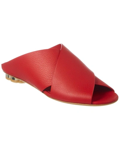 Shop Ferragamo Lasa Leather Sandal In Red