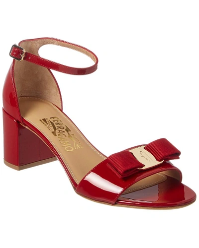 Shop Ferragamo Gavina Patent Ankle Strap Sandal In Red