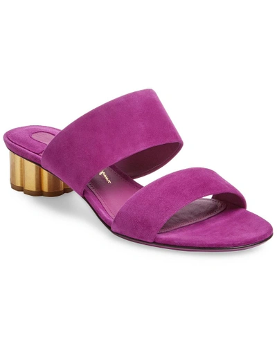 Shop Ferragamo Belluno Suede Sandal In Nocolor