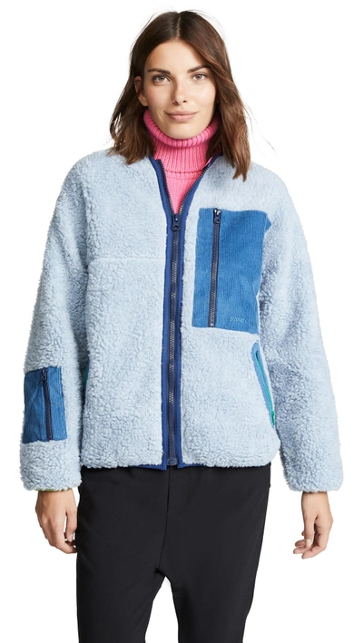 Shop Sandy Liang 203 Fleece Jacket In Baby Blue