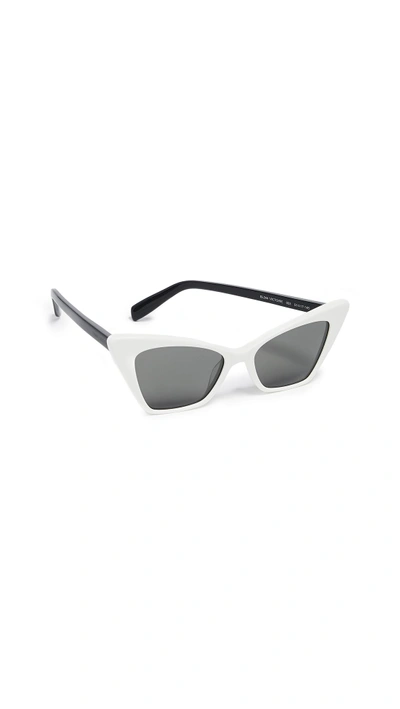 Shop Saint Laurent Sl 244 Victoire Sunglasses In Ivory