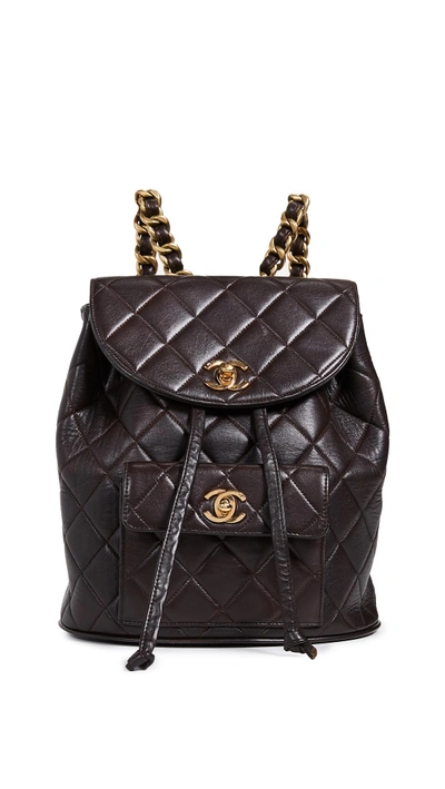 Shop Chanel Classic Backpack In Brown