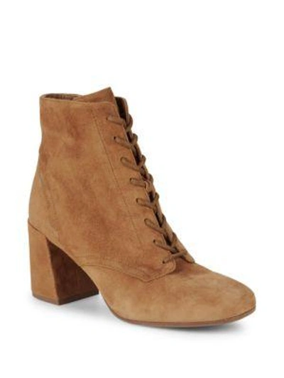 Shop Vince Halle Square Toe Suede Booties In Cedar