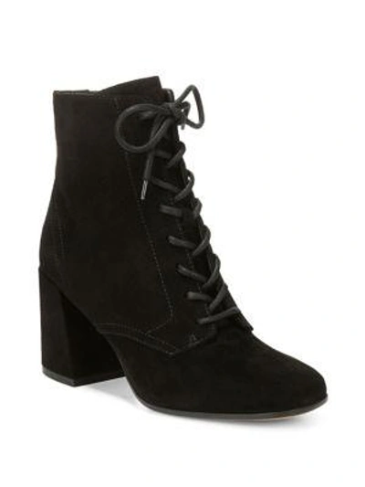 Shop Vince Halle Square Toe Suede Booties In Cedar