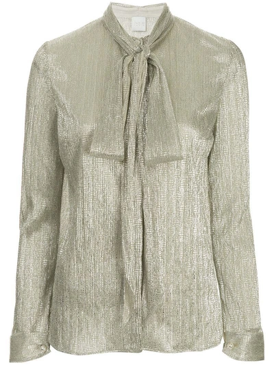 Shop Ingie Paris Tulle Laque Shirt - Metallic