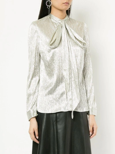 Shop Ingie Paris Tulle Laque Shirt - Metallic