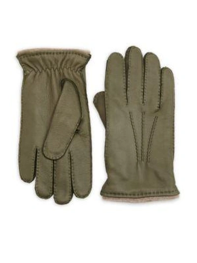 Shop Saks Fifth Avenue Collection Basic Gloves In Green