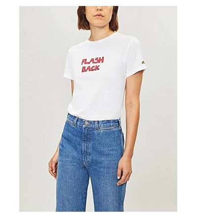 Shop Bella Freud Flash Back-slogan Cotton-jersey T-shirt In White