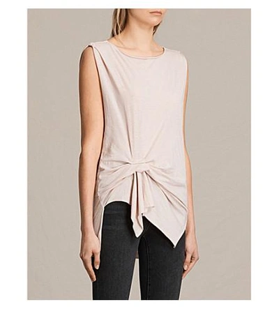 Shop Allsaints Rivi Cotton-blend Vest In Cami Pink