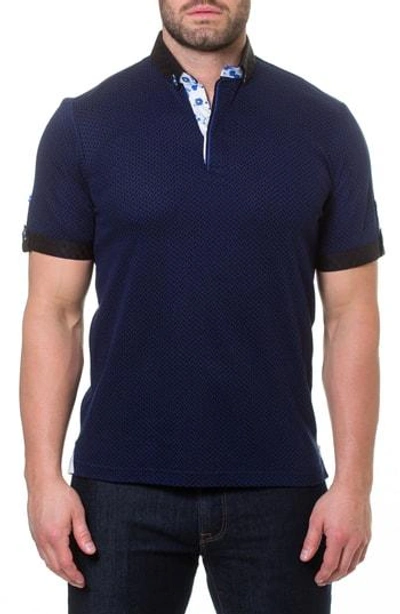 Shop Maceoo Paver Print Polo In Blue
