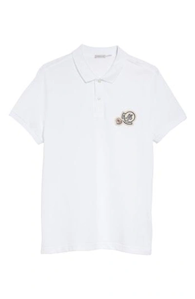 Shop Moncler Maglia Cotton Polo Shirt In 001 White