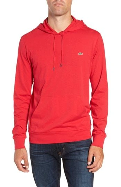 Shop Lacoste Pullover Hoodie In Imperial Red