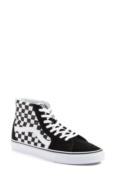 Shop Vans 'sk8-hi' Sneaker In Black/ True White Checkerboard