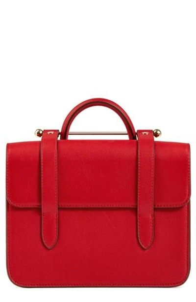 Shop Strathberry Mc Mini Leather Crossbody Bag - Red In Ruby