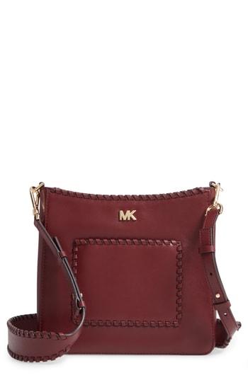gloria whipstitched leather messenger