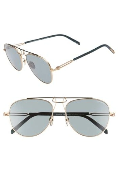 Shop Calvin Klein 58mm Aviator Sunglasses - Gold/ Green