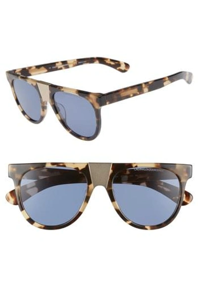 Shop Calvin Klein 52mm Flat Top Sunglasses - Khaki Tortoise