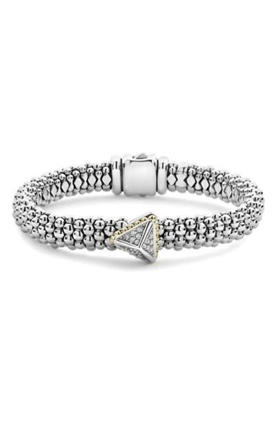 Shop Lagos Diamond Pyramid Bracelet In Silver/ Diamond Multi