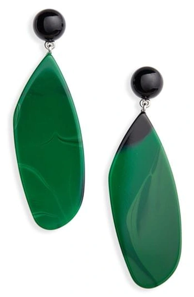 Shop Rachel Comey Splitleap Drop Earrings In Black-malachite