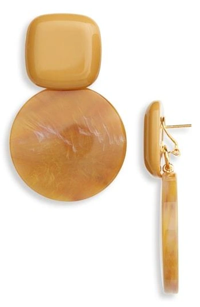 Shop Rachel Comey Arc Drop Earrings In Yellow-mustard Marble