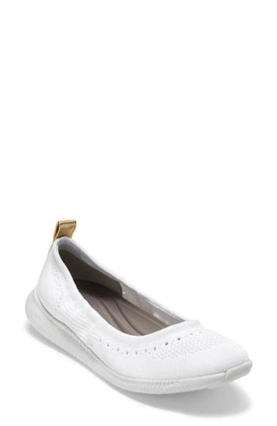Shop Cole Haan 2.zer?grand Stitchlite Ballet Flat In Optic White Fabric