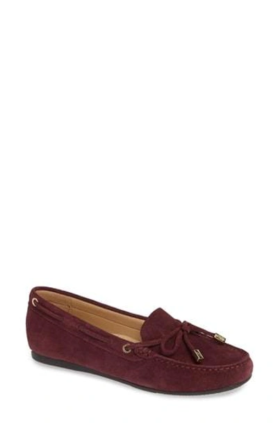 Shop Michael Michael Kors Sutton Moccasin In Oxblood Suede