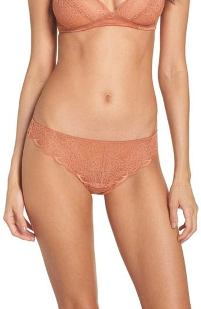 Shop Madewell Lace Tanga In Afterglow Red