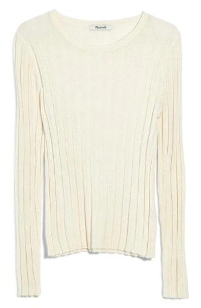 Shop Madewell Clarkwell Pullover Sweater In Bright Ivory