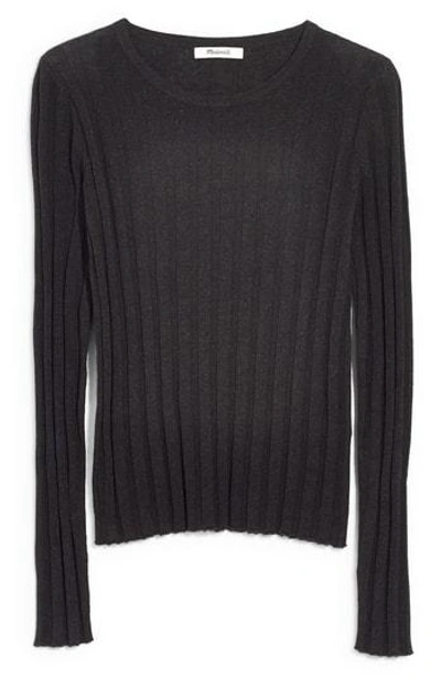 Shop Madewell Clarkwell Pullover Sweater In Heather Onyx