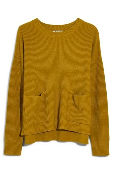 Shop Madewell Patch Pocket Pullover Sweater In Deep Mustard