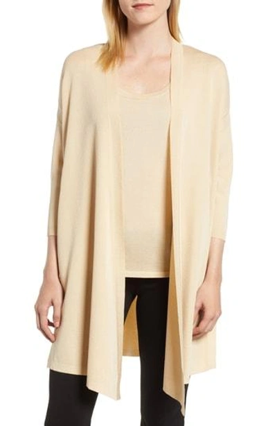 Shop Anne Klein Side Slit Long Cardigan In Rope