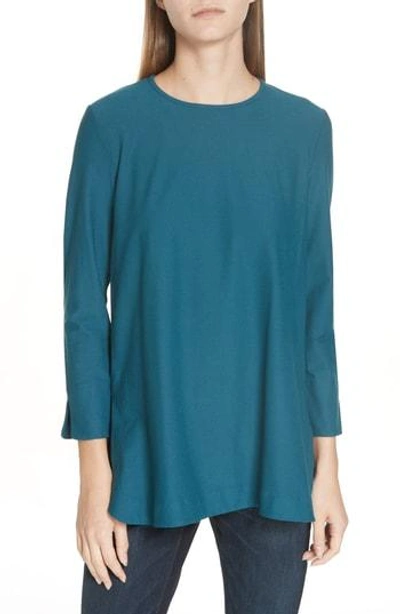 Shop Eileen Fisher Bracelet Sleeve Knit Tunic In Jewel