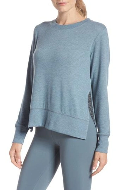 Shop Alo Yoga 'glimpse' Long Sleeve Top In Concrete Heather