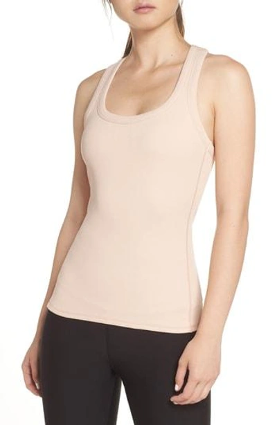 Shop Alo Yoga Support Ribbed Racerback Tank In Nectar