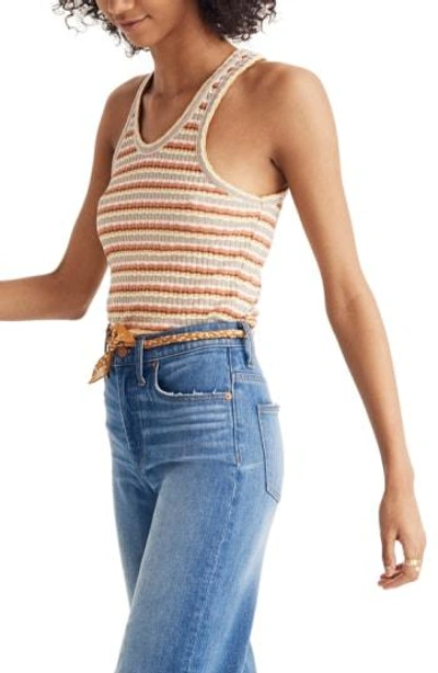 Shop Madewell Ribbed U-neck Tank Top In Rusted Tin