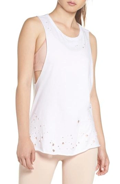 Alo Yoga Distressed Muscle Tank In White ModeSens