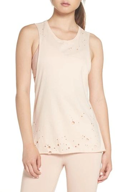 Shop Alo Yoga Distressed Tank Top In Nectar