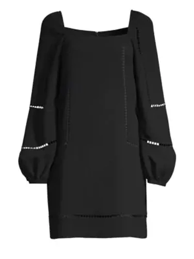 Shop Trina Turk Casa Mexico Natalia Puff-sleeve Dress In Black