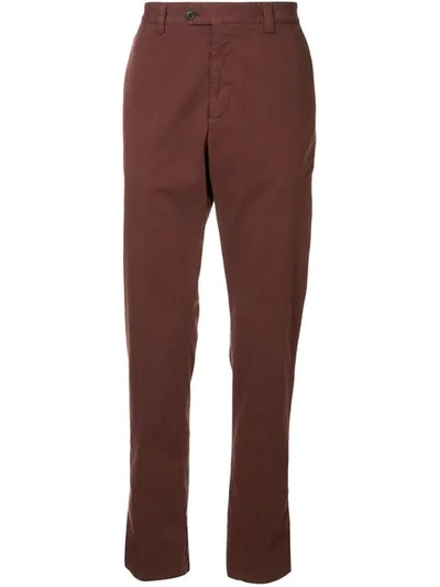 Shop Gieves & Hawkes Tapered Trousers In Red