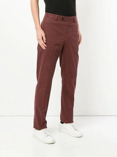 Shop Gieves & Hawkes Tapered Trousers In Red