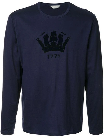 Shop Gieves & Hawkes Logo T-shirt In Blue