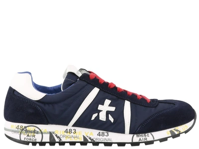 Shop Premiata Lucy Sneakers In Blue/red