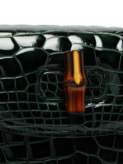 GUCCI Bamboo-handle crocodile-leather bag 