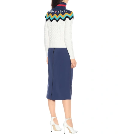 Shop Fendi Wool And Cashmere Sweater In White